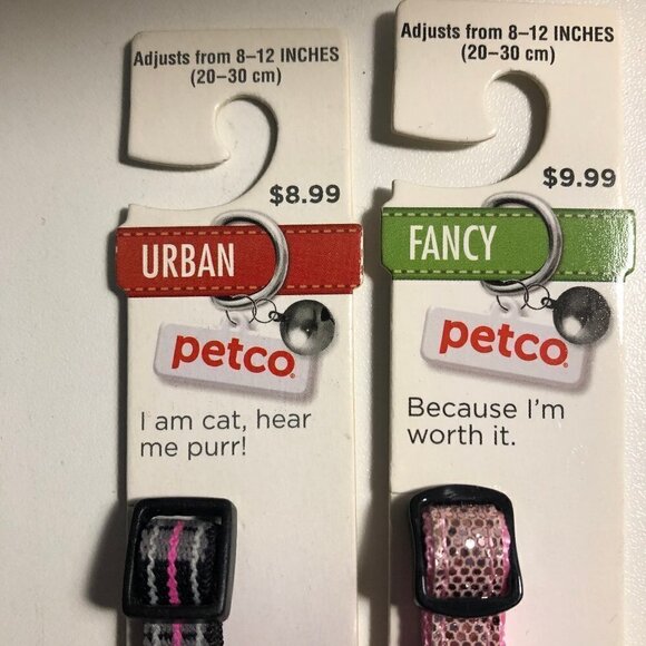 🛒 $9 2 pack Cat Breakaway Collars Pink Sparkles & Bell Adjusts to 8"-12" 2328 - Picture 3 of 3